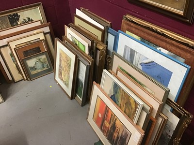 Lot 396 - Charles Clifford Turner - large quantity of watercolour and oil landscapes to include agriculture, woodlands and scenery