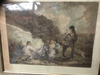 Lot 300 - 19th century George Morland mezzotint - The Fern Gatherers, together with another 'Les Chiens Savans', in glazed frames (2)