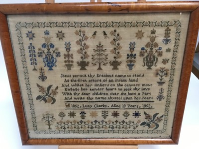 Lot 104 - Lucy Clarke 1852 sampler