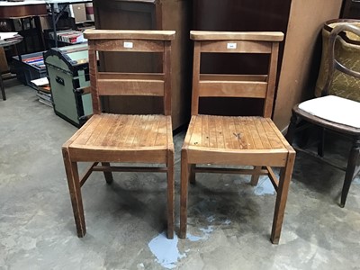 Lot 944 - Set of eight War Department chapel chairs (four marked)