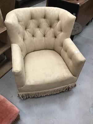 Lot 948 - Victorian armchair on turned front legs and casters