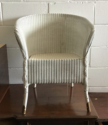 Lot 92 - White painted Lloyd Loom tub chair
