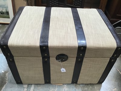 Lot 963 - Contemporary leather bound padded trunk