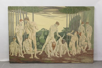 Lot 1187 - Francis Plummer (1930-2019) large egg tempera on board