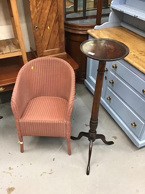 Lot 977 - Pink Lloyd Loom Lusty chair together with a mahogany plant stand