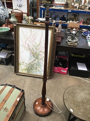 Lot 988 - Walnut standard lamp