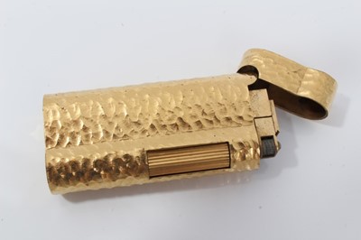 Lot 94 - Gold plated Dunhill lighter in black velvet Dunhill pouch