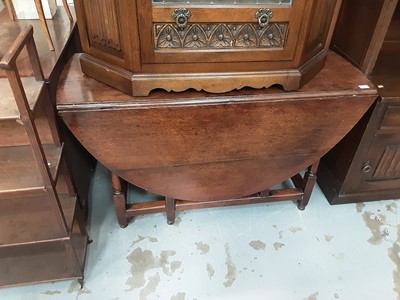 Lot 973 - Old oak drop leaf dining table
