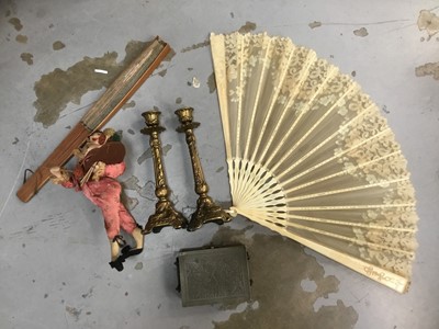 Lot 287 - Ivory fan, otter works of art