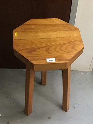 Lot 1019 - Pine three legged stool