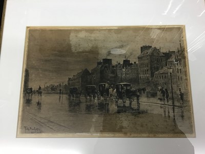 Lot 349 - Felix Buhot (1847-1898) - The Cab Stand 19th C. etching