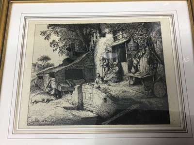 Lot 348 - Adriaen van Ostade - late 19th C. Etching 'The Woman Spinning'