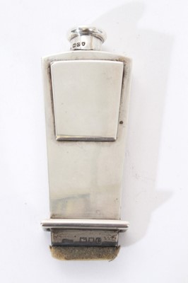 Lot 334 - Victorian silver stamp holder/damper in the form of a spirit flask by Sampson Mordan & Co. 9.5cm