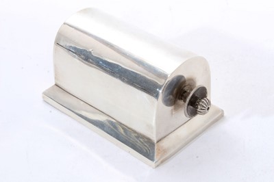 Lot 337 - Early Edwardian silver stamp holder of domed form by Asprey & Sons.