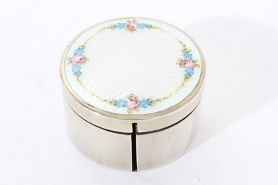 Lot 341 - Continental silver and enamel stamp reel holder of circular form