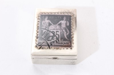 Lot 347 - Early 20th century Continental stamp box of rectangular form.