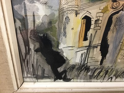 Lot 1177 - *John Piper (1903-1992) ink and watercolour - Welsh Chapel, signed, in glazed frame, 29cm x 38.5cm
