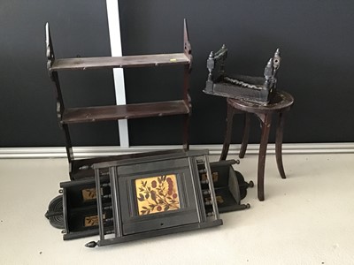 Lot 18 - Victorian ebonised and gilt hanging corner...