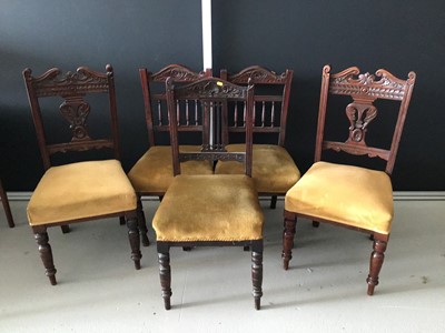 Lot 4 - Matched set of five Edwardian mahogany dining...