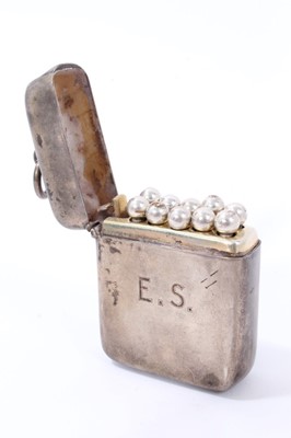 Lot 168 - Silver shooting butt markers within silver case