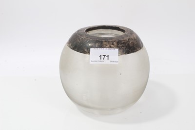 Lot 171 - Large globe match striker with silver mount