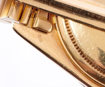 Lot 603 - Gentlemens Rolex 18ct gold Day Date wristwatch with after-market diamond bezel, model number 18078, serial number 5307244