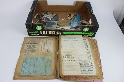 Lot 1117 - Album of Victorian Concert ephemera together with postcards and sundries