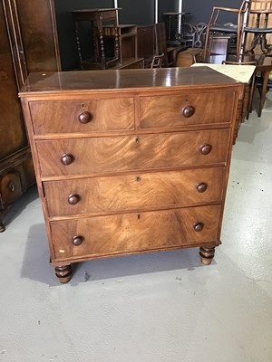 Lot 114 - Antique mahogany chest of two short and three...