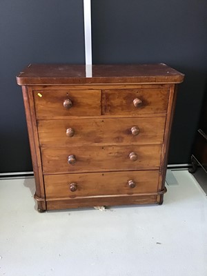 Lot 117 - Victorian mahogany chest of two short and...
