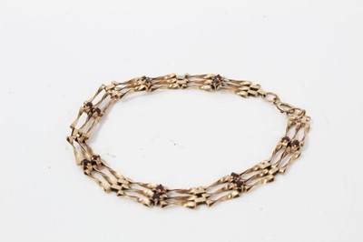 Lot 161 - 9ct gold bracelet set with rubies