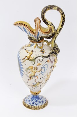 Lot 186 - Cantagalli maiolica ewer
