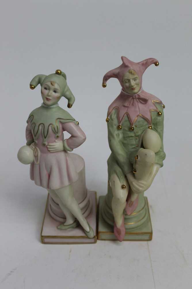 Lot 867 - Two Royal Doulton limited edition figures - The Jester HN3922 and Lady Jester HN3924
