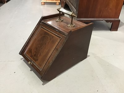 Lot 22 - Edwardian inlaid coal box with brass handle