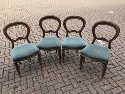 Lot 24 - Set of four Victorian mahogany balloon back...