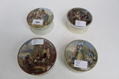 Lot 969 - Four Prattware pot lids including The Trooper