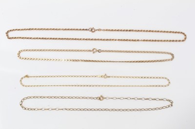 Lot 117 - Four 9ct gold chains