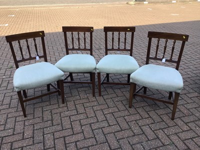 Lot 127 - Set of four Edwardian inlaid mahogany dining...