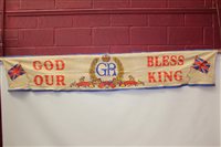 Lot 3077 - 1937 King George VI Coronation banner, painted...