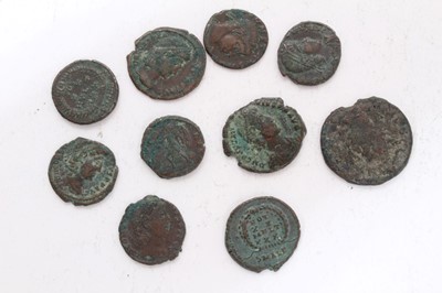 Lot 380 - Ancients - 4th Century A.D. Roman Constans Bronze coins x 10 (N.B. mostly discernable & generally graded VG - AVF (10 coins)