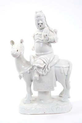 Lot 70 - Chinese Blanc de Chine figure of Guandi