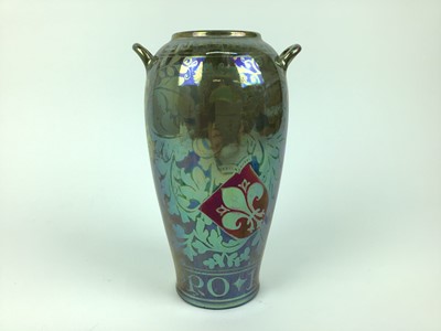 Lot 696 - Royal Lancastrian Lustre vase decorated with script