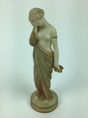 Lot 22 - Pair of Royal Worcester Blush ivory semi clad female figures
