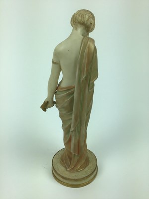 Lot 22 - Pair of Royal Worcester Blush ivory semi clad female figures