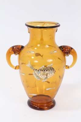 Lot 84 - Moser style enamelled glass vase