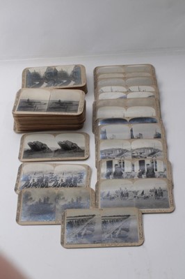 Lot 219 - Large group of interesting First World War stereoscopic viewing cards of various scenes including British Tanks, Aircraft, H.R.H. The Prince of Wales approximately 98 cards)