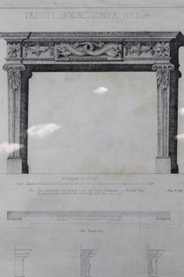 Lot 69 - Alwyn R. Dent, 1920s pen and ink drawing - Trinity House, Tower Hill, in glazed frame
