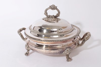 Lot 432 - George IV Old Sheffield plate twin handled warming dish and cover