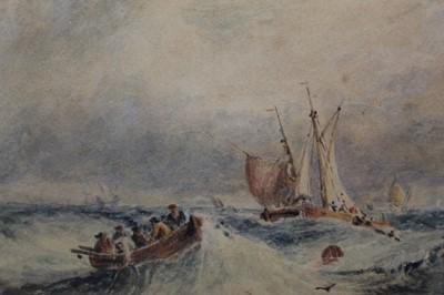 Lot 141 - Anthony Copley-Fielding (1878-1855), watercolour, Fishing boats, signed, 18 x 24cm
