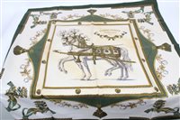 Lot 3086 - Authentic Hermes silk scarf - 'Harnais...
