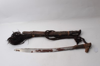Lot 334 - Early 20th century Borneo Dayak Mandau head...